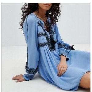 Free People “Wind Willow” Blue River Skies Dress